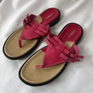 Croft & Barrow Women's 7.5 Buckle Strap Pink Thong Sandal Bridget‎ Fuschia Kohls